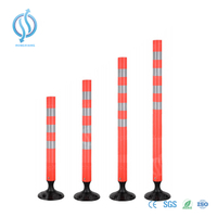 Cuatomized Size Orange TPU Flexible Delineator Post with Black Base 