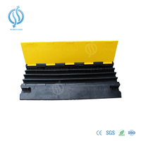 900mm 4 Channel Yellow Rubber Cable Protector