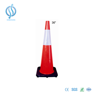 Heavy Duty Orange And Black Pvc Reflective Traffic Cone for Road And Highway 