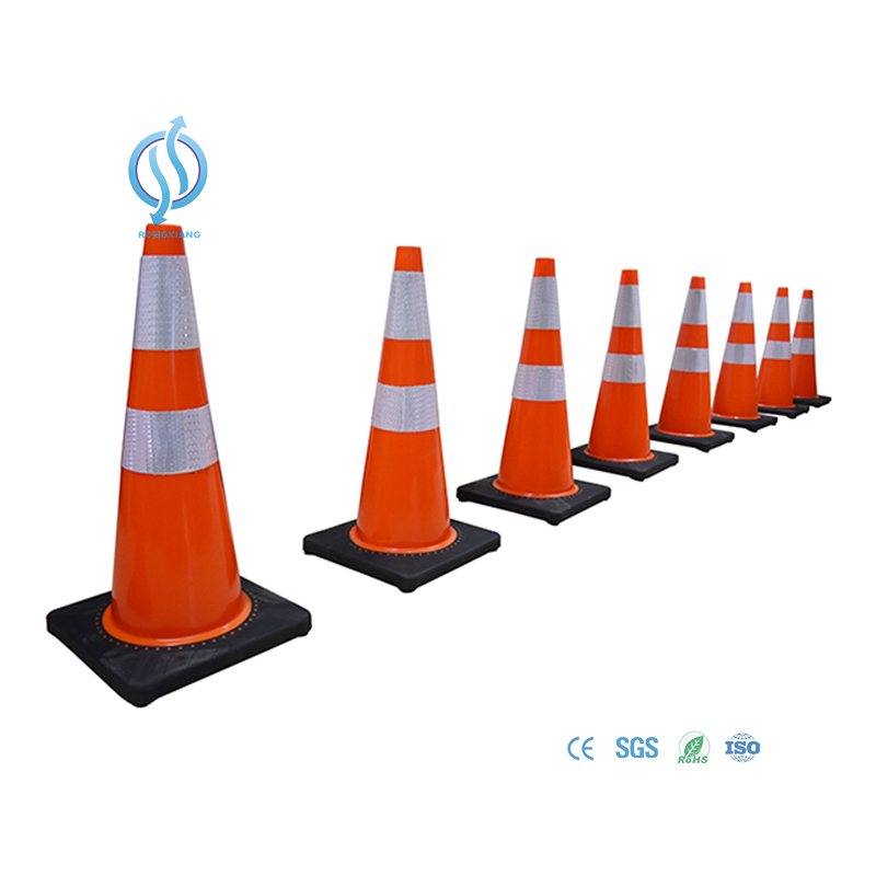 Customized Colors Green Pvc Traffic Cone with Reflective Tape 