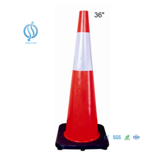 Inflatable Black Traffic Cone on Road
